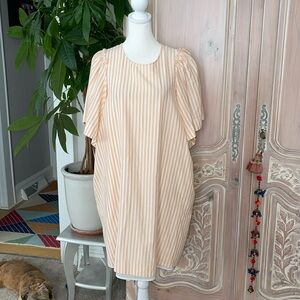 Marie Oliver Peach / White Striped Dress